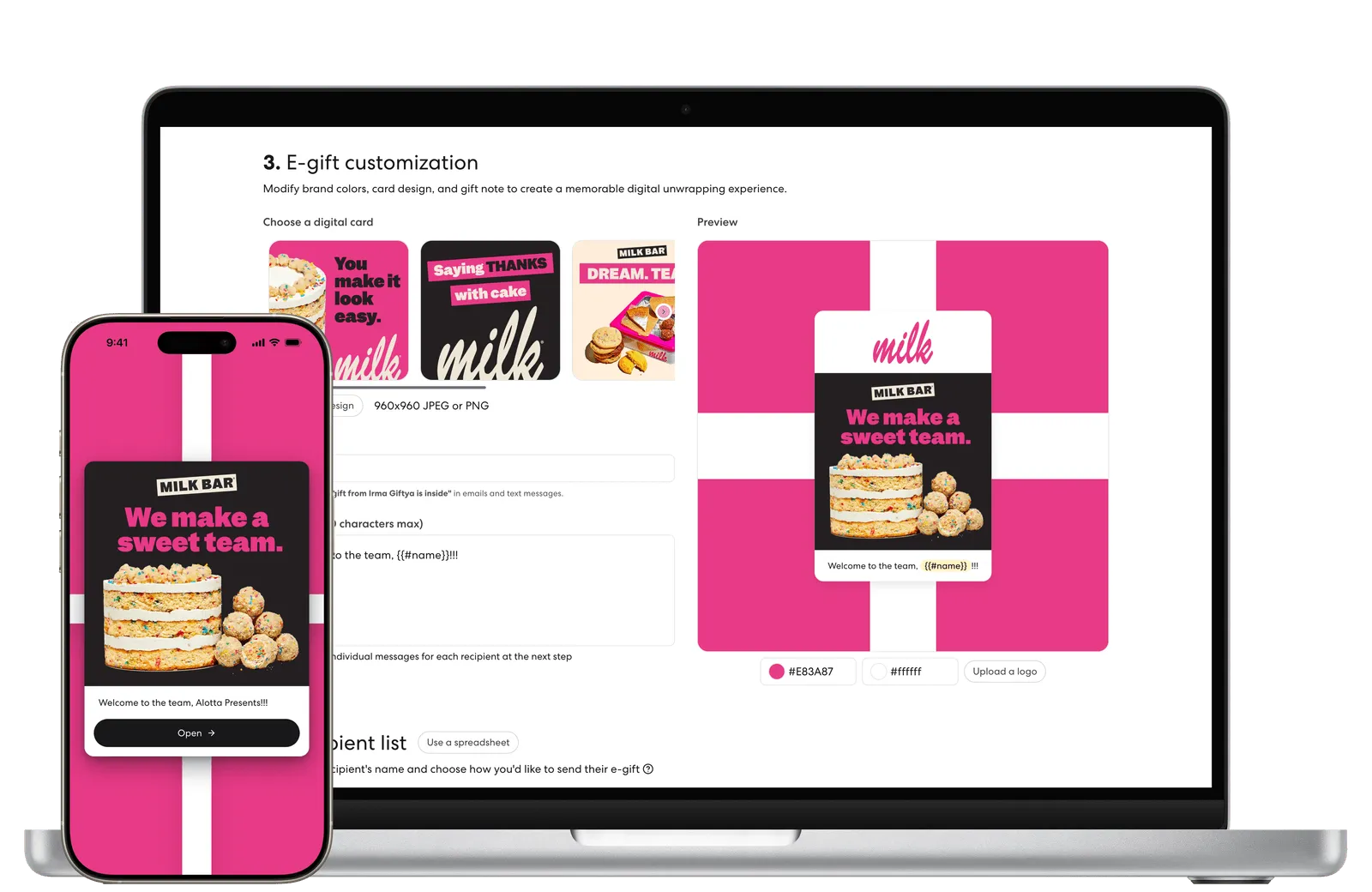 Illustration of a digital gifting experience