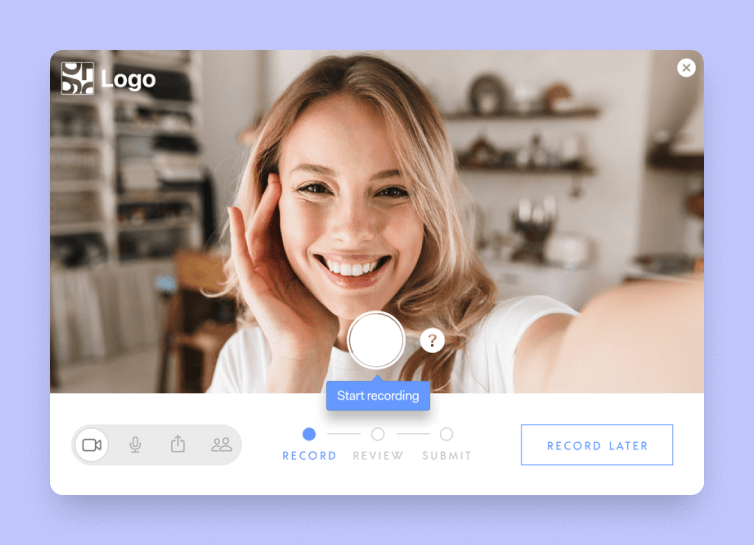 A screenshot of the GiftTagg video recorder popup