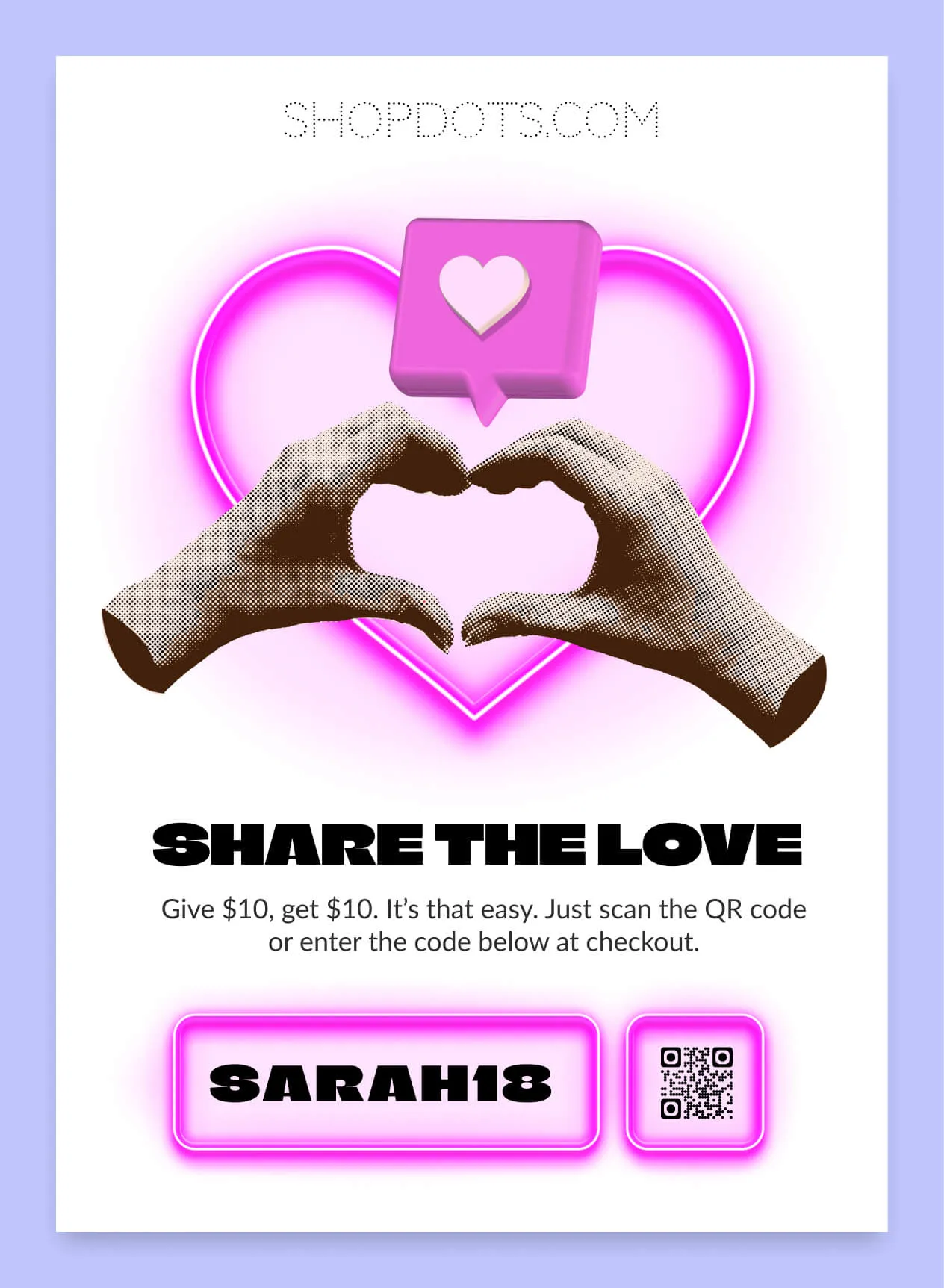 Share the love! An example referrals marketing insert
