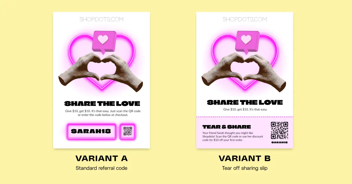 A/B test comparison of two package insert variants