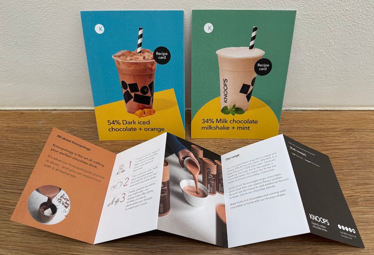 Example of Knoops recipe insert to help customers get the best results